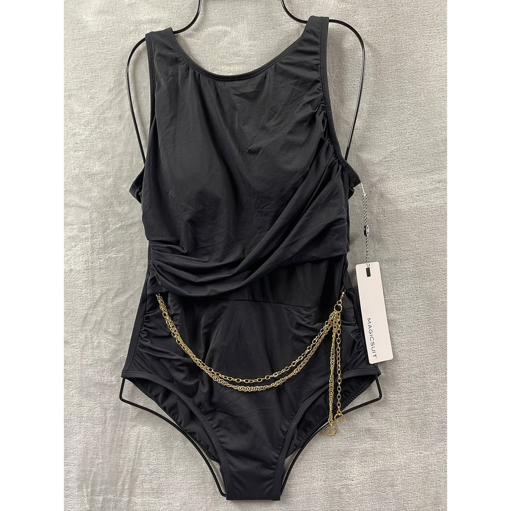 Magicsuit Women's Hyperlink Annette One Piece Swimsuit Chain Drape NWT Sz 8 $182 - Picture 3 of 16